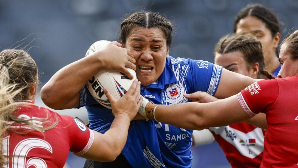Wales had no answer to Samoa’s power, as Amber Hall turned in a player of the match performance.
