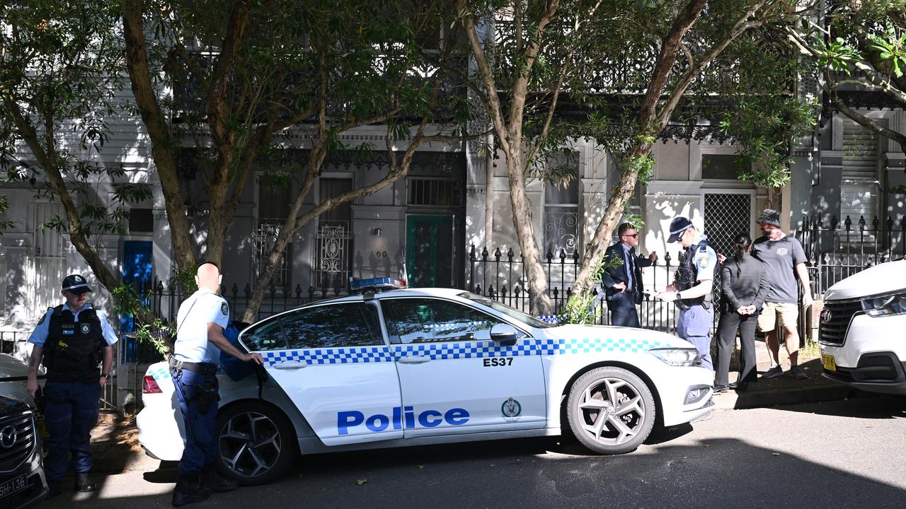 Police outside Jesse Baird's Paddington terrace