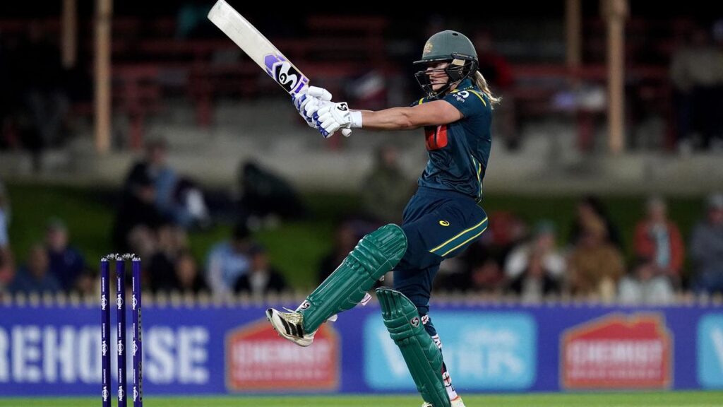 Ellyse Perry’s half century did most to power Australia to a narrow T20 win over New Zealand.
