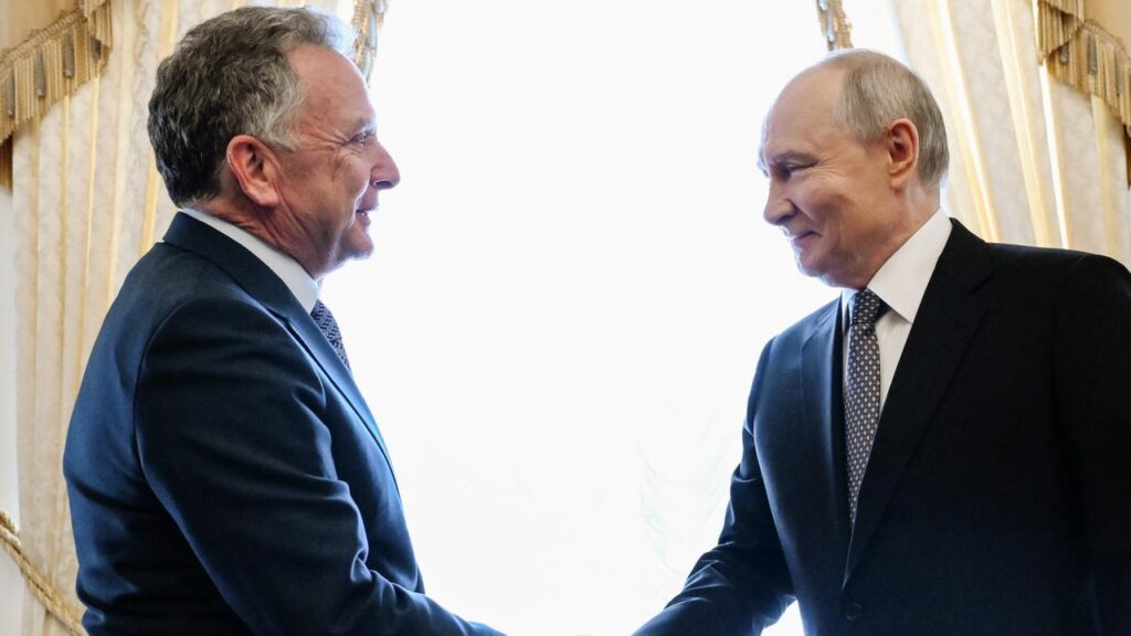 President Vladimir Putin and US special envoy Steve Witkoff have met for talks in St Petersburg.
