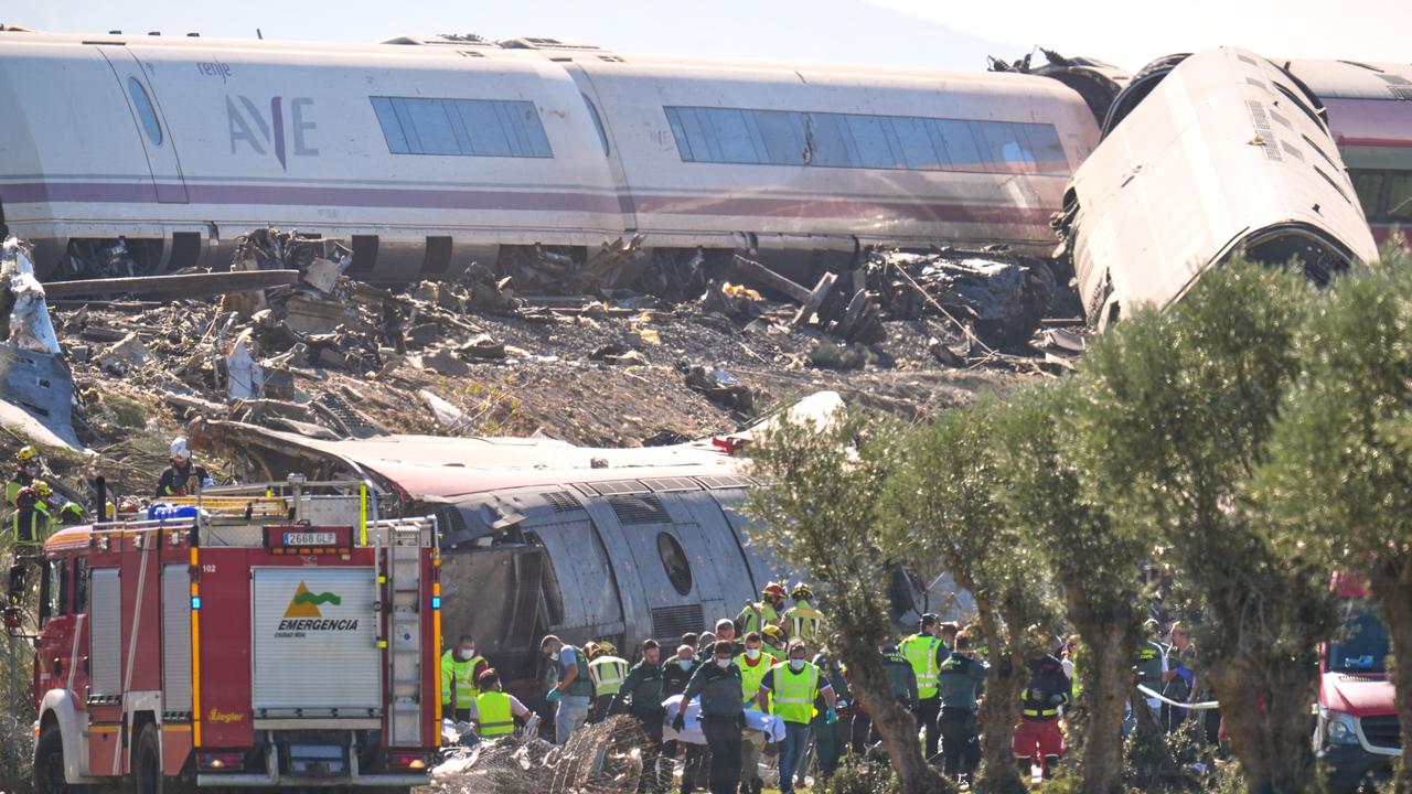 Scene of a collision between two trains in Urda, Spain