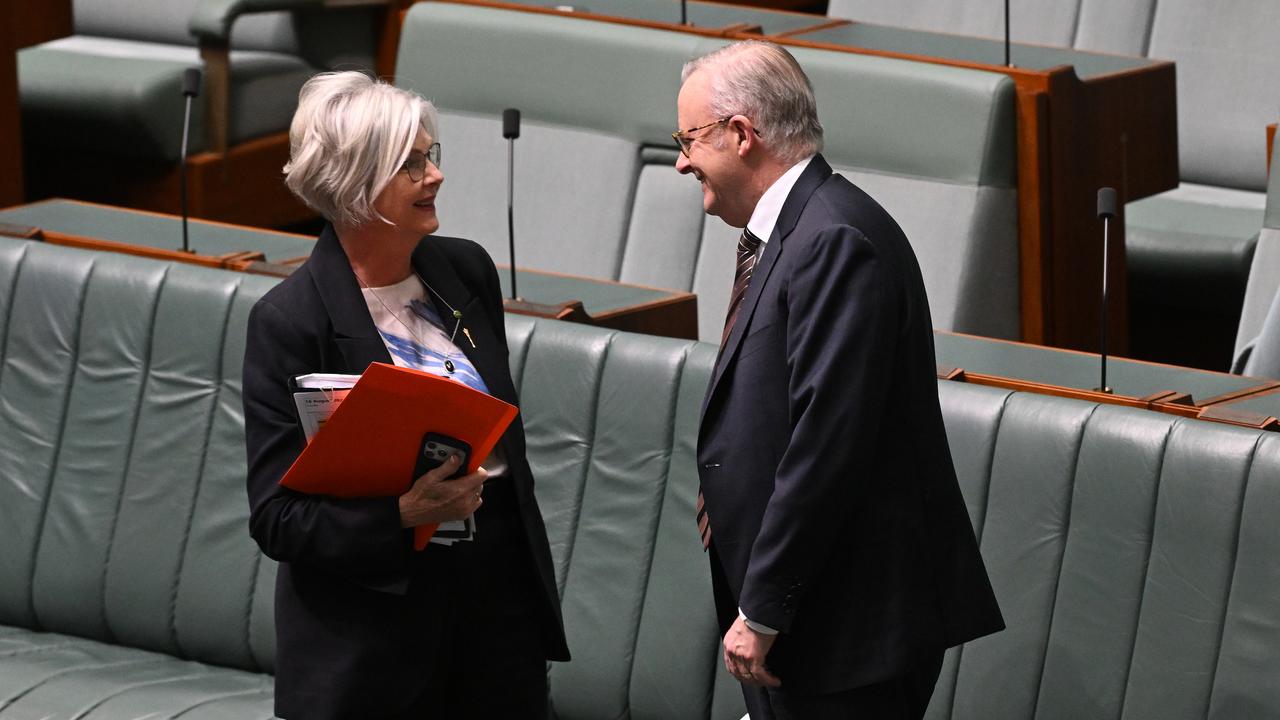 Helen Haines and Anthony Albanese