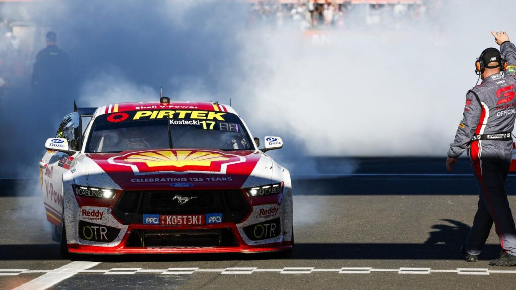 Dick Johnson Racing’s Brodie Kostecki has won a thrilling Bathurst 1000.
