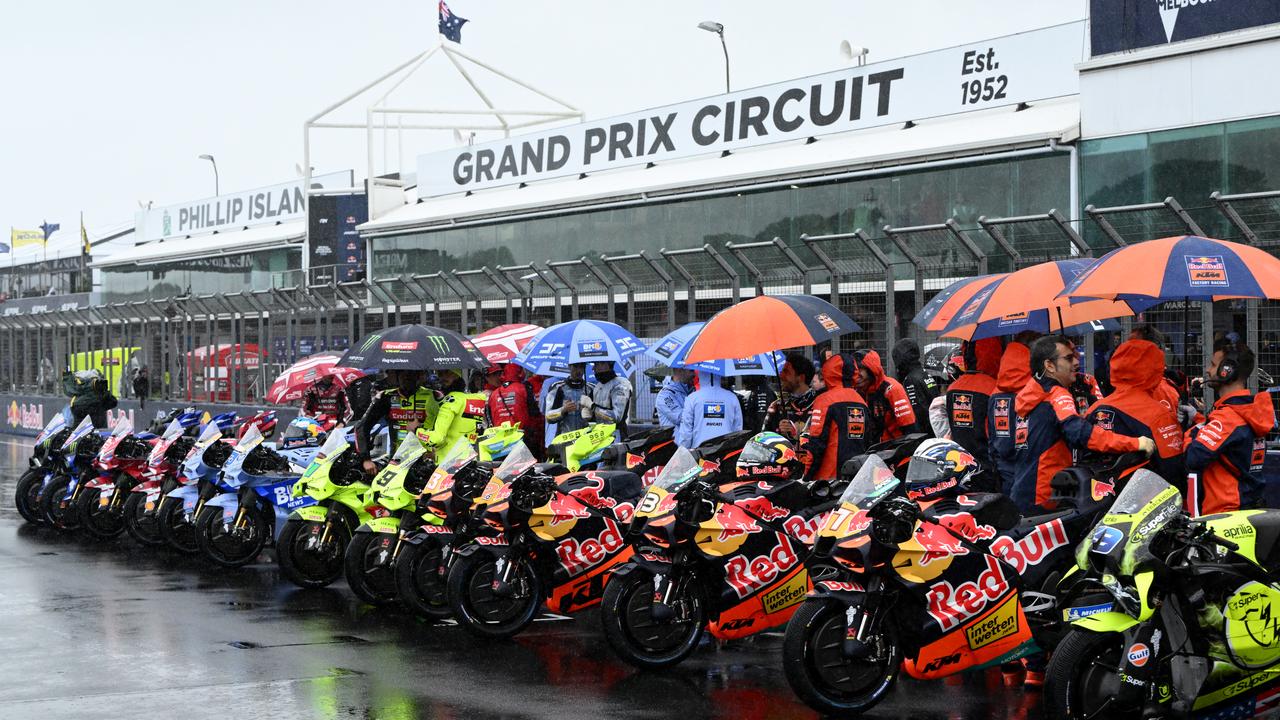 MotoGP bikes.