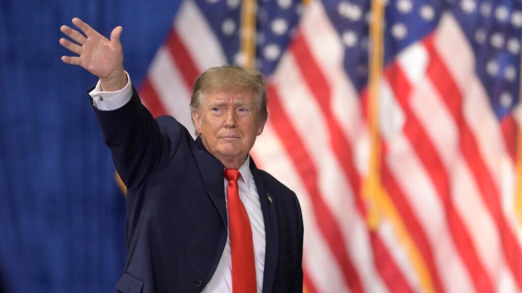 Donald Trump has campaigned in Florida with a rally in Daytona Beach.
