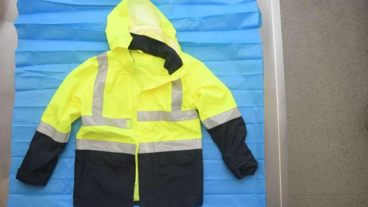 hi-vis hoodie on blue mat
