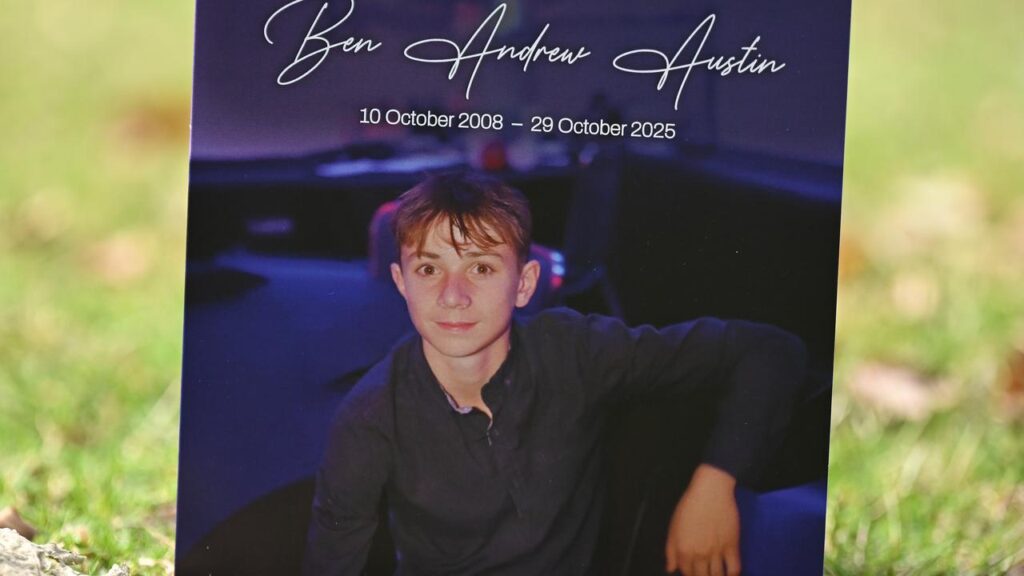 Young cricketer Ben Austin died after he was struck in the neck by a ball while batting in nets.
