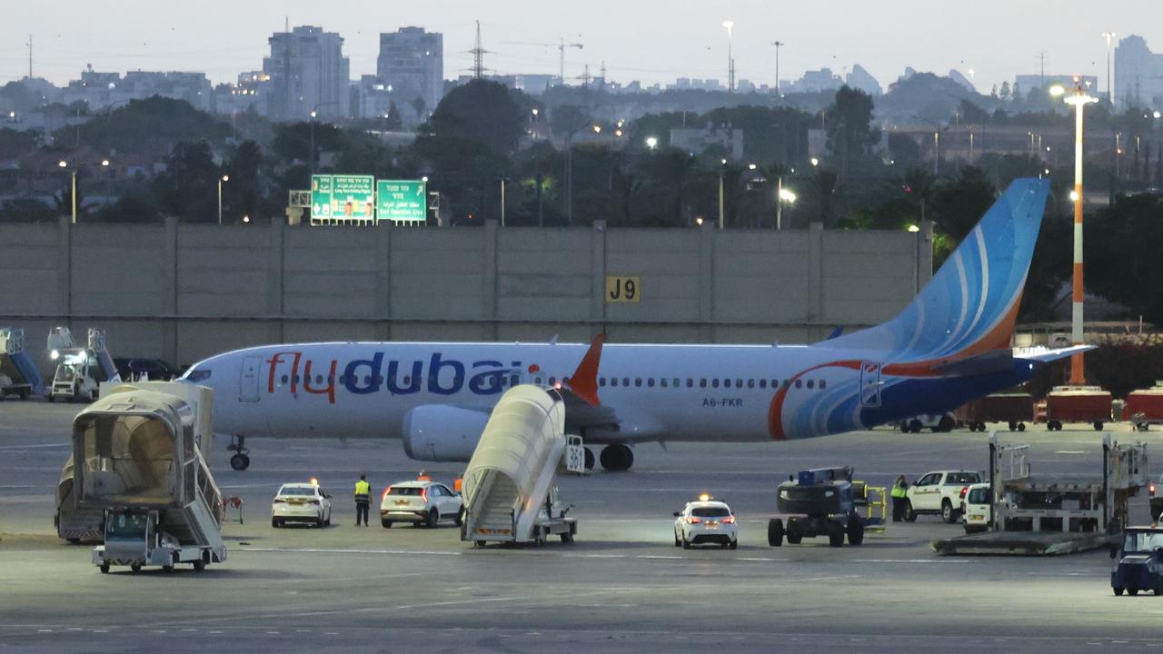 A Flydubai aircraft on the tarmac at Ben Gurion International Airport