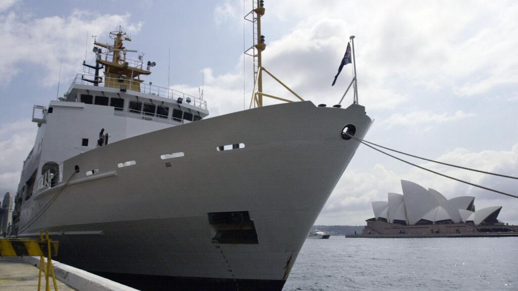 A camera was discovered in a cabin aboard the HMAS Leeuwin while the ship was docked in Cairns.
