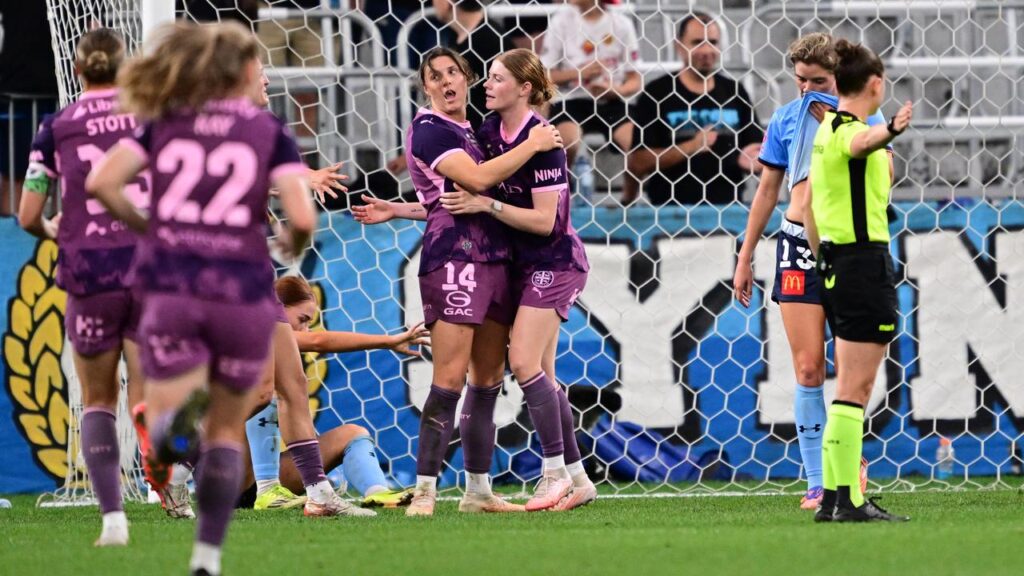 Cortnee Vine (r) has shone for Melbourne City in a 5-0 win over her old team Sydney FC.
