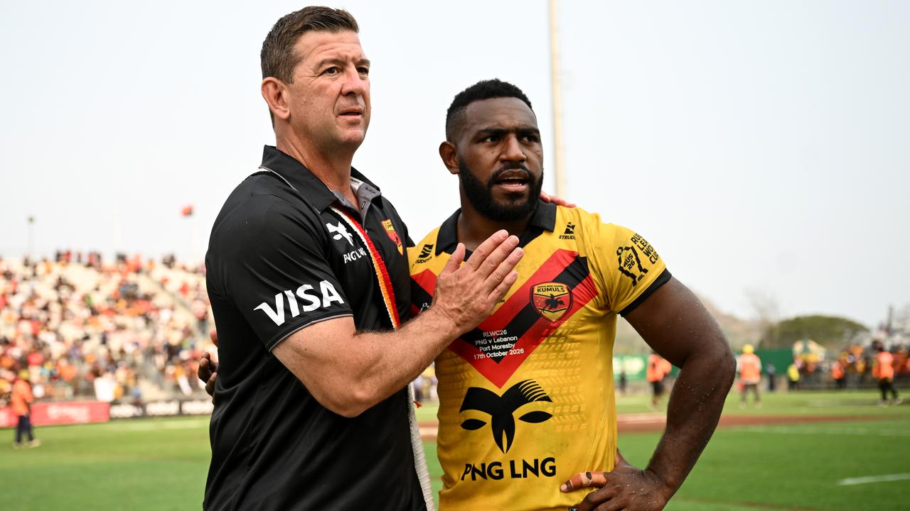 Kumuls coach Jason Demetriou and Finley Glare